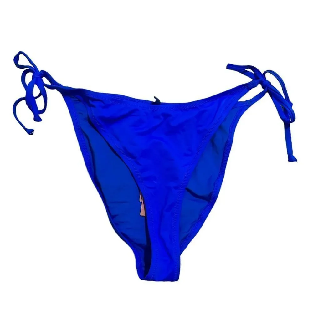 NWT SKIMS Rare Swim Bikini Dip Tie Bottom In Cobalt Blue High Waist Swimwear